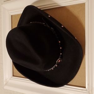 Bullhide black wool felt cowgirl hat size Large